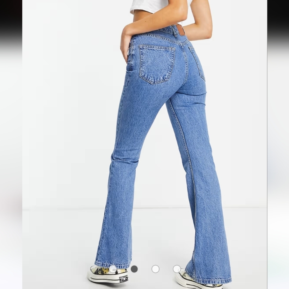 Reclaimed Vintage Inspired 99 Flare Jeans 26W Pretty Blue High Rise ASOS Y2K